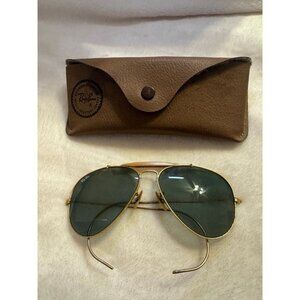 Vintage B&L Ray-Ban Outdoorsman Aviator Gold G-15 Green Lens USA w/ Case